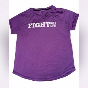 Purple Shirt with 'Fight Like a Grrrl' Print
